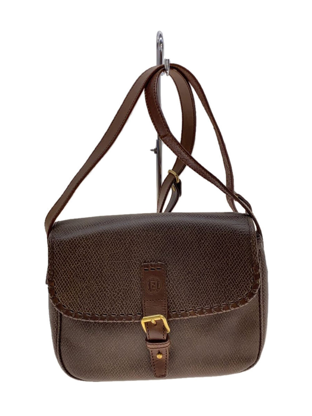 Fendi Shoulder Bag Leather Brown
